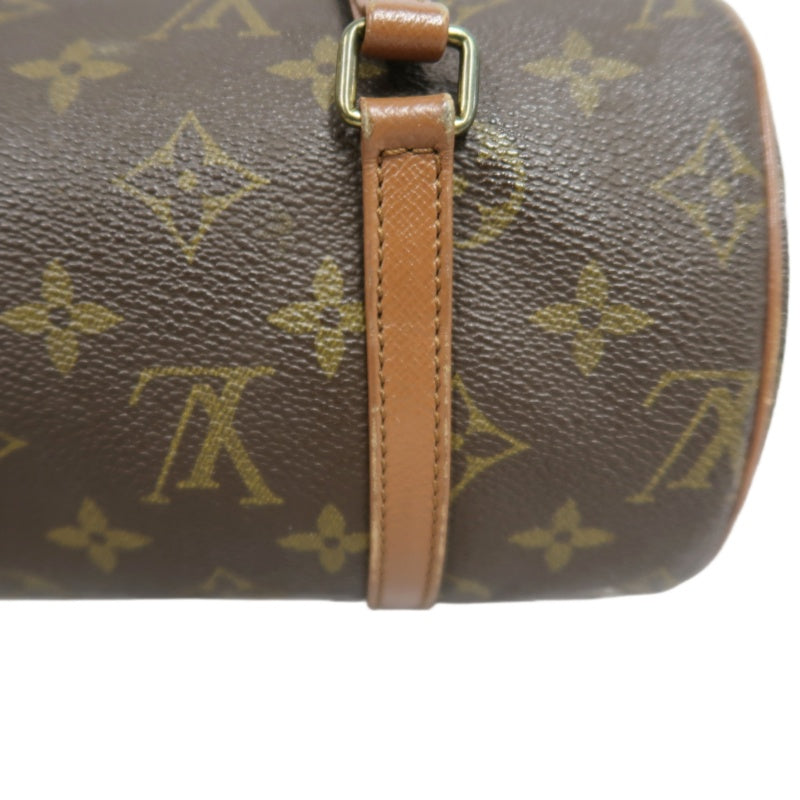 LOUIS VUITTON Monogram Papillon 26 Cylindrical Handbag  Brown Gold Hardware