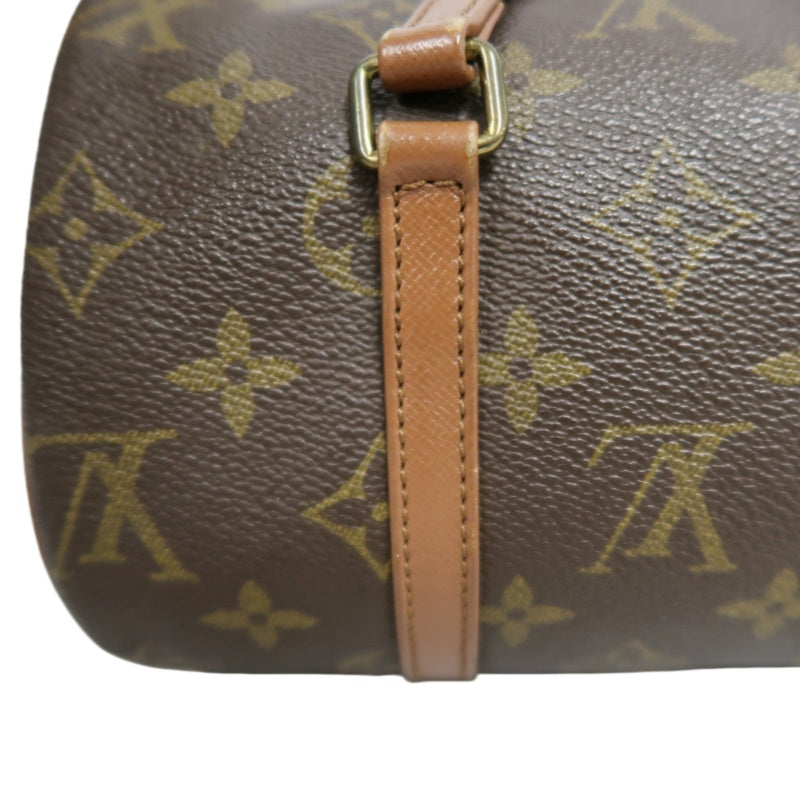 LOUIS VUITTON Monogram Papillon 26 Cylindrical Handbag  Brown Gold Hardware