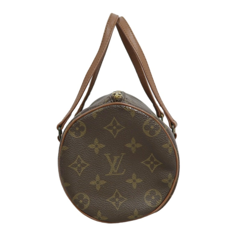 LOUIS VUITTON Monogram Papillon 26 Cylindrical Handbag  Brown Gold Hardware
