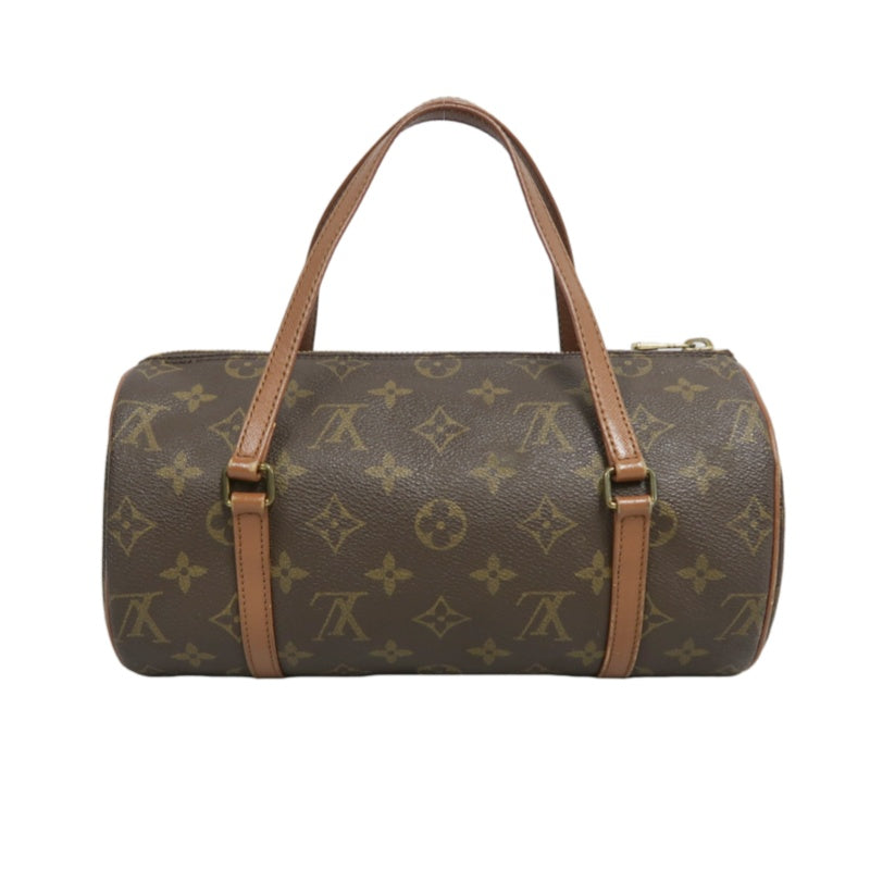 LOUIS VUITTON Monogram Papillon 26 Cylindrical Handbag  Brown Gold Hardware