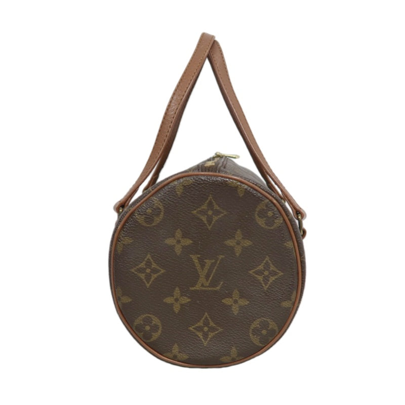 LOUIS VUITTON Monogram Papillon 26 Cylindrical Handbag  Brown Gold Hardware