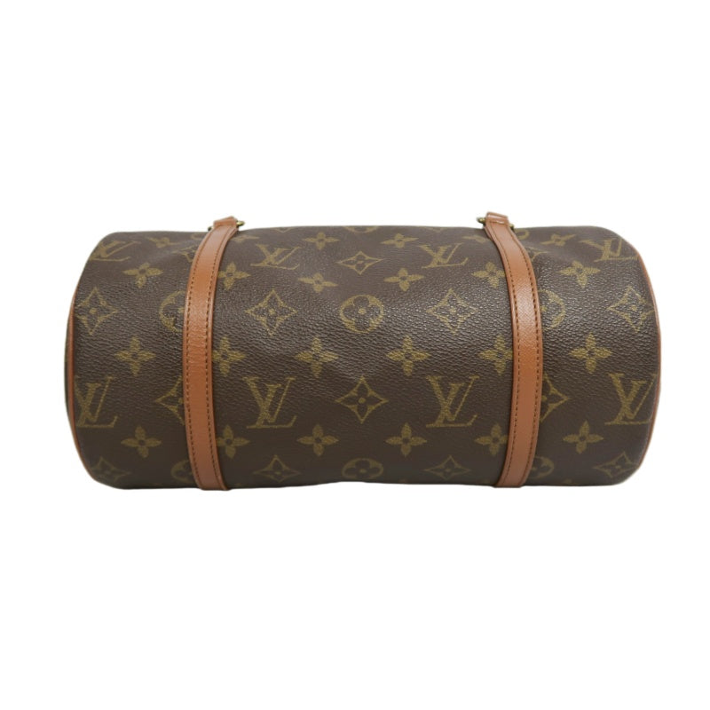 LOUIS VUITTON Monogram Papillon 26 Cylindrical Handbag  Brown Gold Hardware