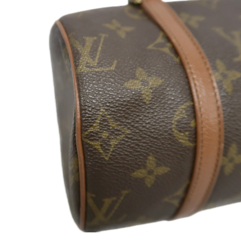 LOUIS VUITTON Monogram Papillon 26 Cylindrical Handbag  Brown Gold Hardware