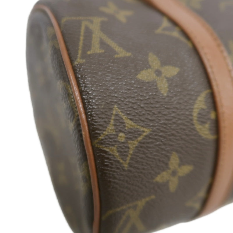 LOUIS VUITTON Monogram Papillon 26 Cylindrical Handbag  Brown Gold Hardware