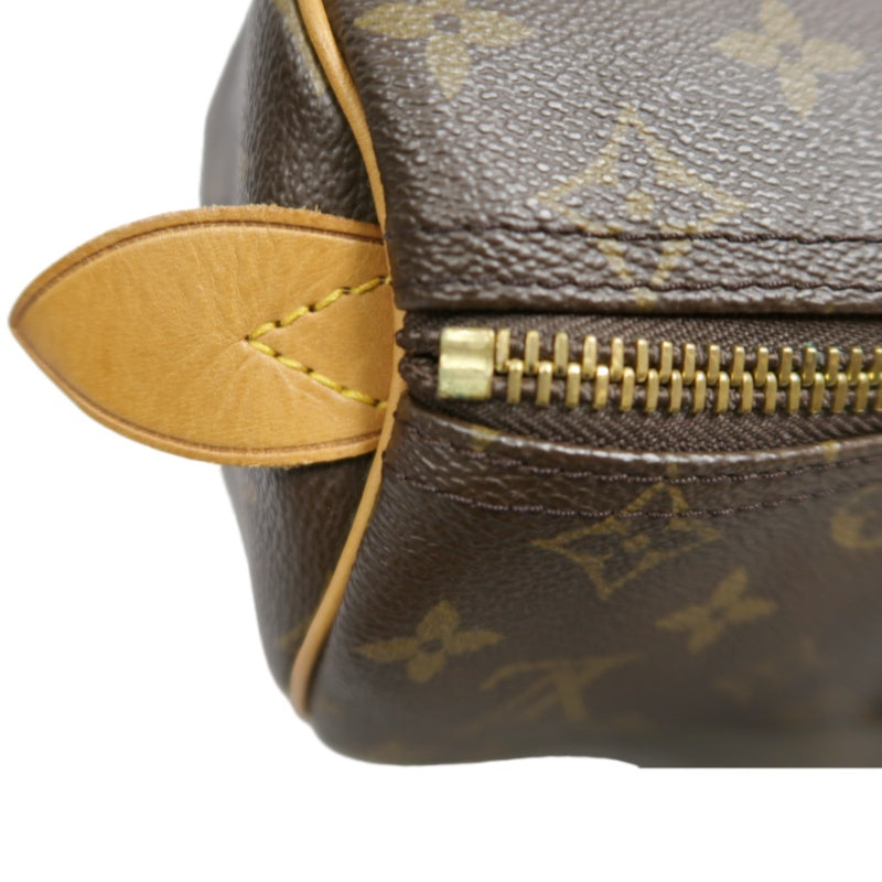 LOUIS VUITTON Monogram Canvas Leather Keepall 45 Travel Bag In Brown With Gold Hardware Including Padlock (No Key), Name Tag And Dust Bag