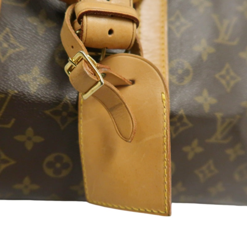 LOUIS VUITTON Monogram Canvas Leather Keepall 45 Travel Bag In Brown With Gold Hardware Including Padlock (No Key), Name Tag And Dust Bag
