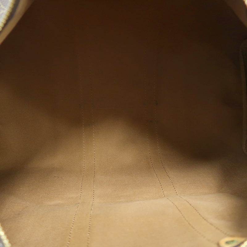 LOUIS VUITTON Monogram Canvas Leather Keepall 45 Travel Bag In Brown With Gold Hardware Including Padlock (No Key), Name Tag And Dust Bag