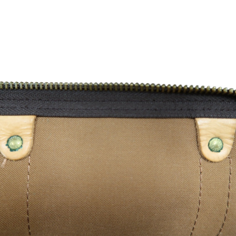LOUIS VUITTON Monogram Canvas Leather Keepall 45 Travel Bag In Brown With Gold Hardware Including Padlock (No Key), Name Tag And Dust Bag
