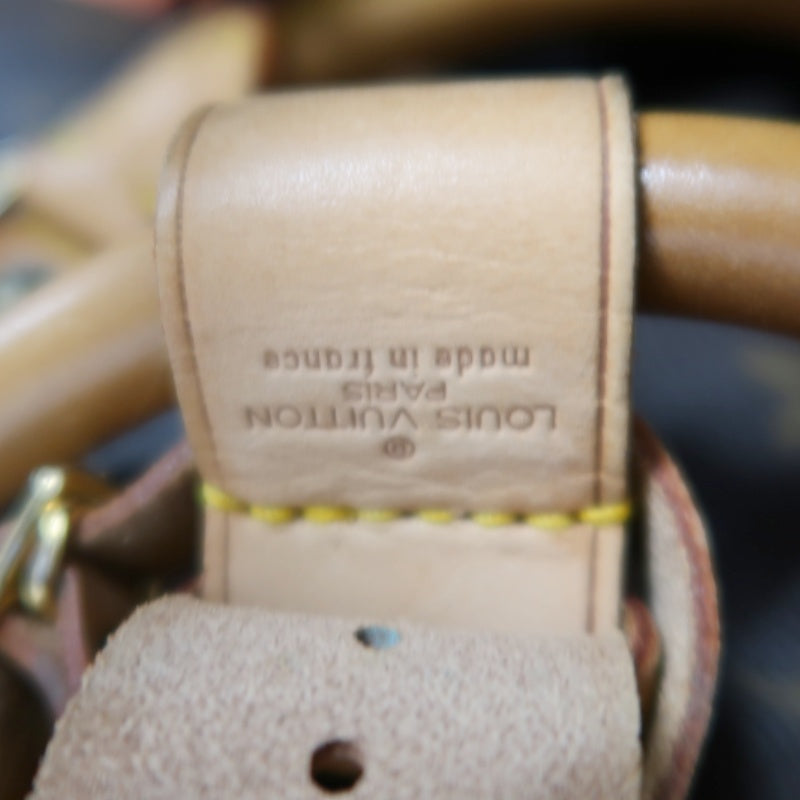 LOUIS VUITTON Monogram Canvas Leather Keepall 45 Travel Bag In Brown With Gold Hardware Including Padlock (No Key), Name Tag And Dust Bag