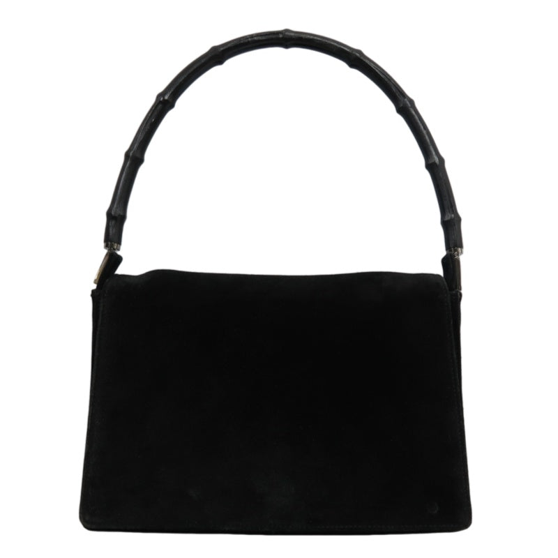 GUCCI Bamboo Suede Handbag Black