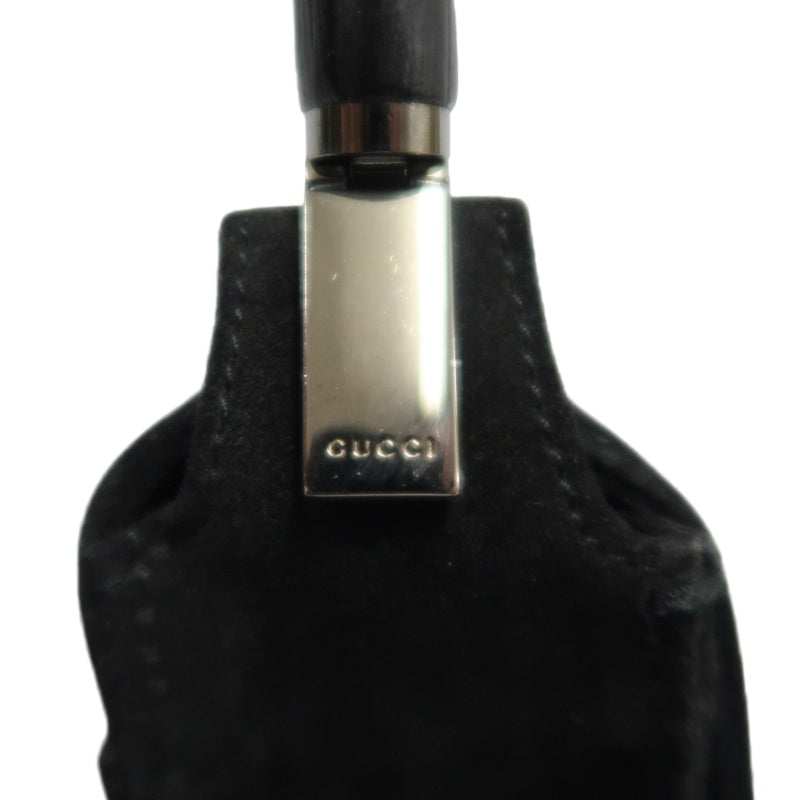 GUCCI Bamboo Suede Handbag Black