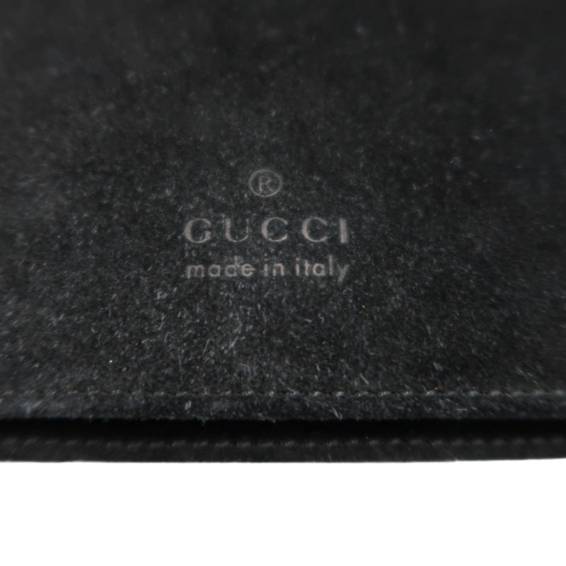 GUCCI Bamboo Suede Handbag Black