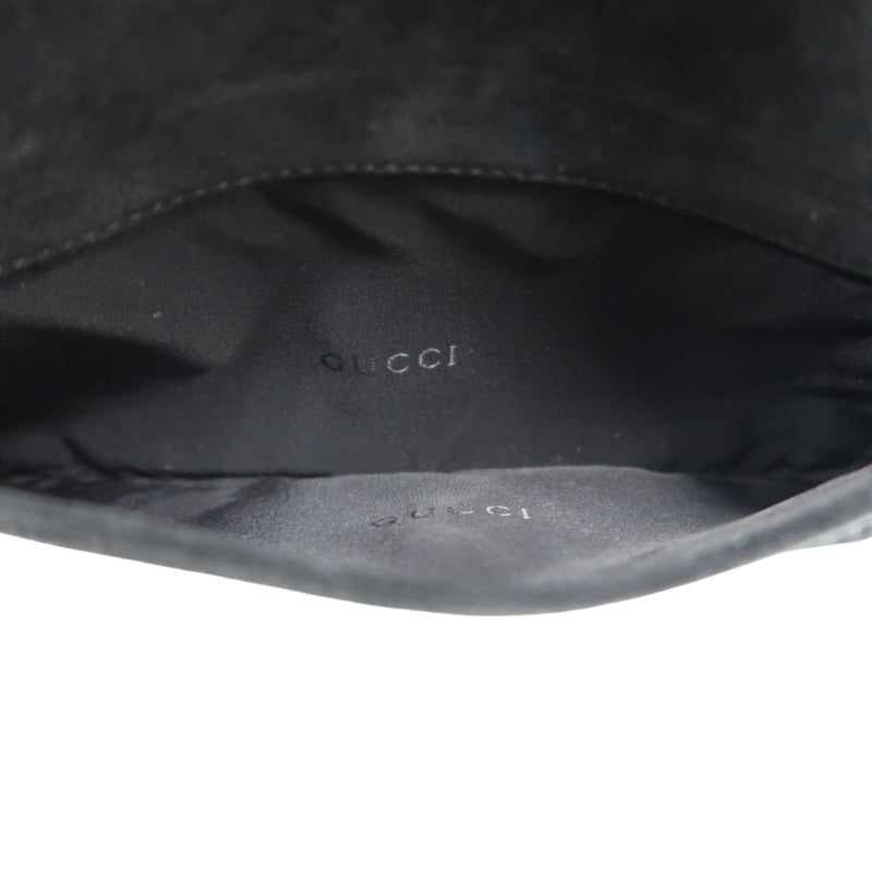 GUCCI Bamboo Suede Handbag Black