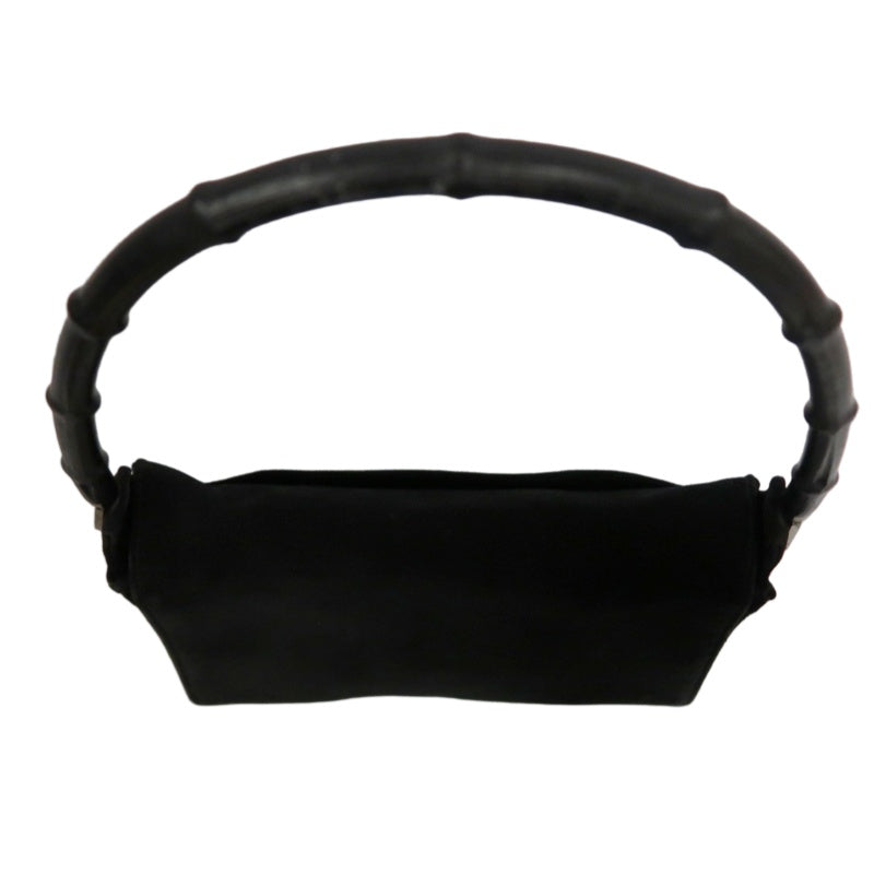 GUCCI Bamboo Suede Handbag Black