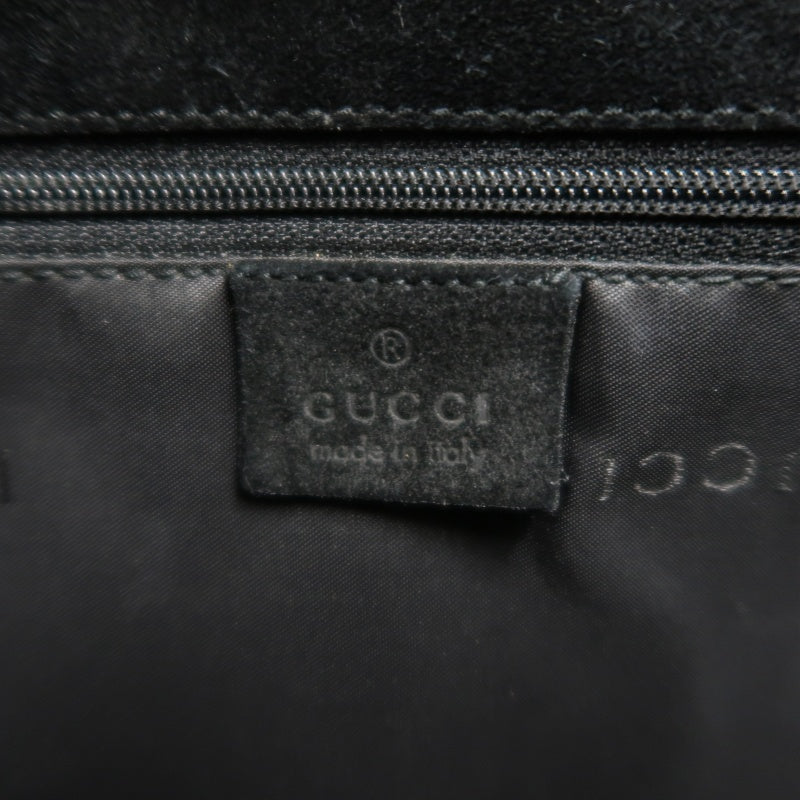 GUCCI Bamboo Suede Handbag Black