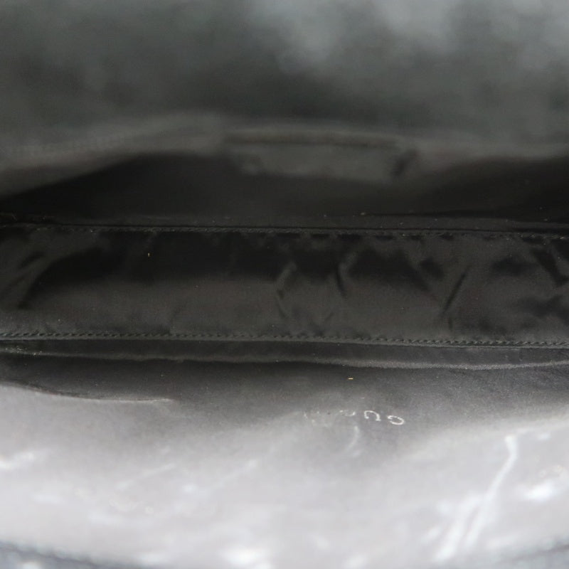 GUCCI Bamboo Suede Handbag Black