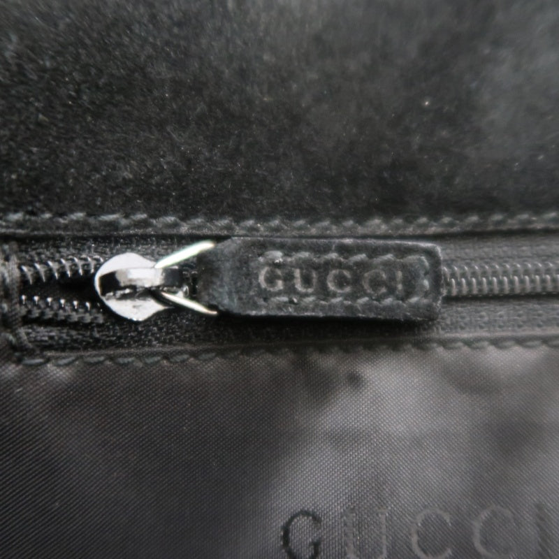 GUCCI Bamboo Suede Handbag Black