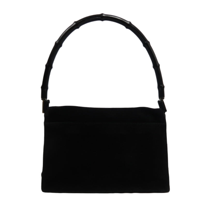 GUCCI Bamboo Suede Handbag Black