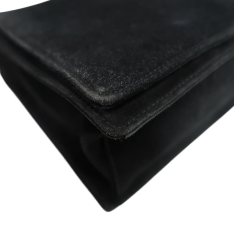 GUCCI Bamboo Suede Handbag Black