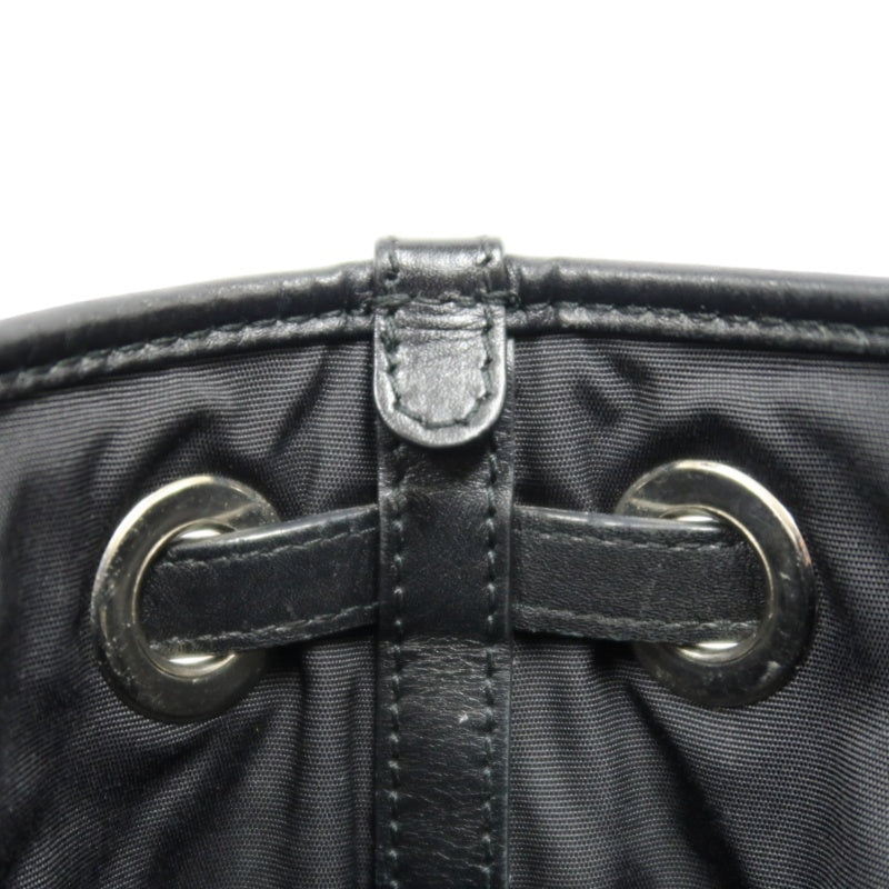 DIOR Panarea Mini Quilted Canvas Tote Bag leather Black Silver Hardware