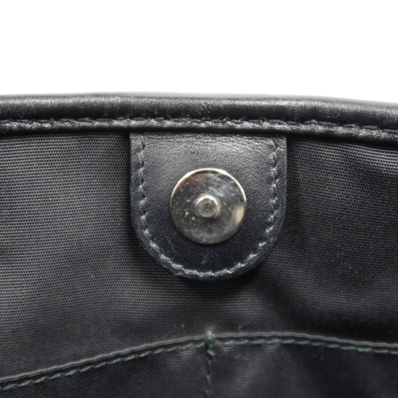 DIOR Panarea Mini Quilted Canvas Tote Bag leather Black Silver Hardware