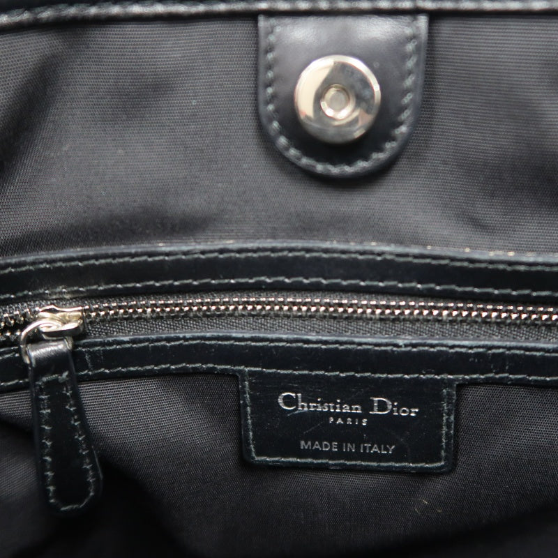 DIOR Panarea Mini Quilted Canvas Tote Bag leather Black Silver Hardware
