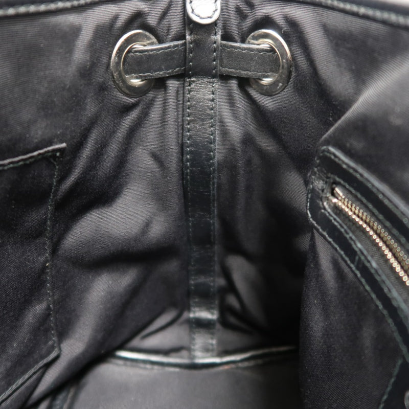 DIOR Panarea Mini Quilted Canvas Tote Bag leather Black Silver Hardware