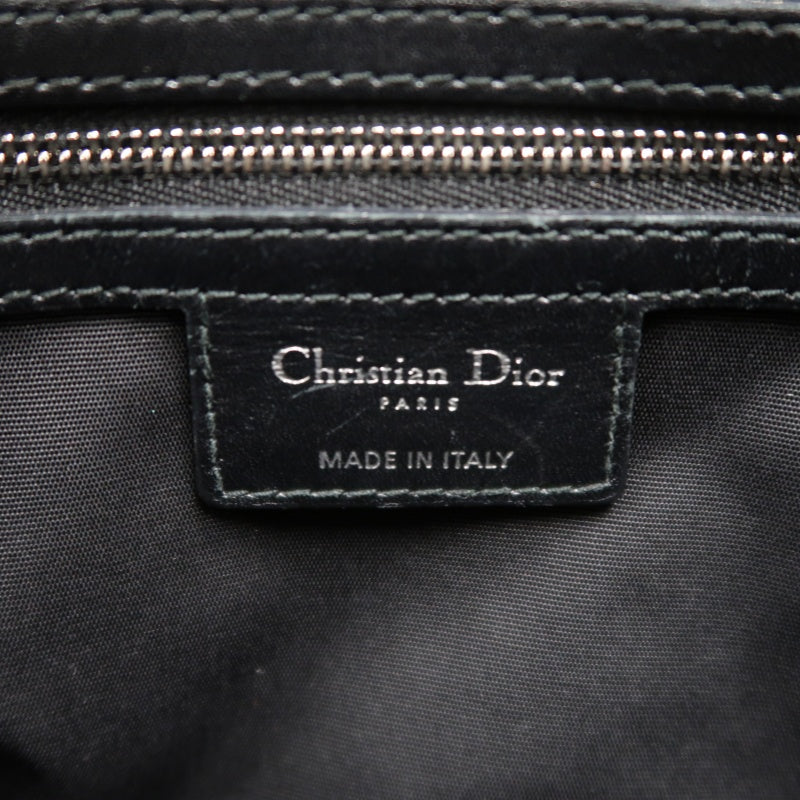 DIOR Panarea Mini Quilted Canvas Tote Bag leather Black Silver Hardware