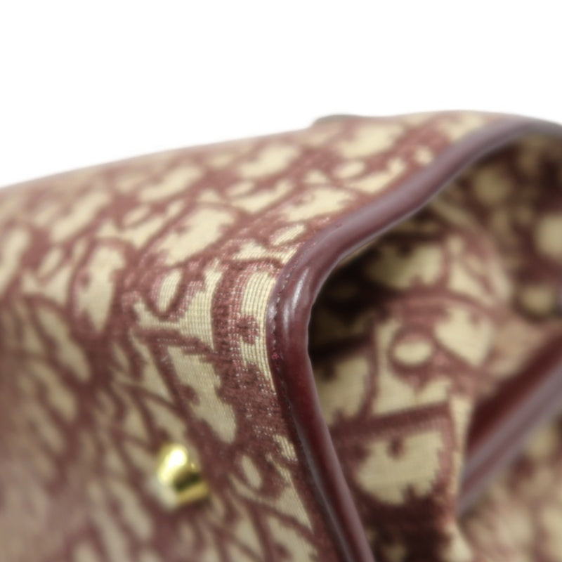 DIOR Trotter Monogram Canvas  Mini Boston Bag  Brown Gold Hardware