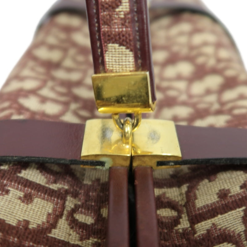 DIOR Trotter Monogram Canvas  Mini Boston Bag  Brown Gold Hardware