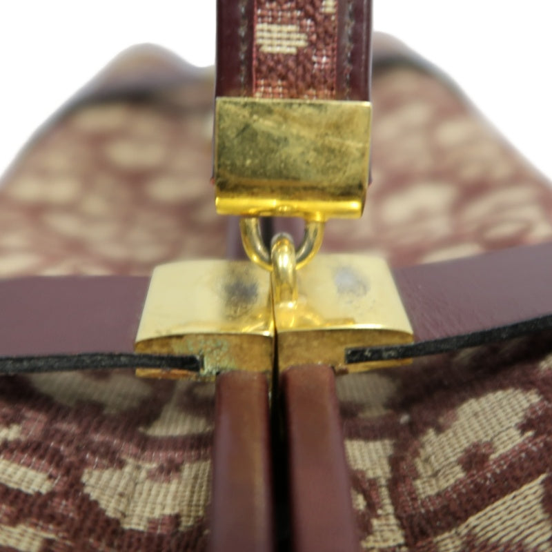DIOR Trotter Monogram Canvas  Mini Boston Bag  Brown Gold Hardware