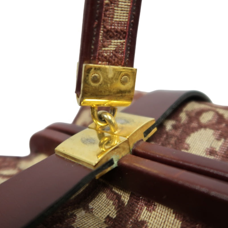 DIOR Trotter Monogram Canvas  Mini Boston Bag  Brown Gold Hardware