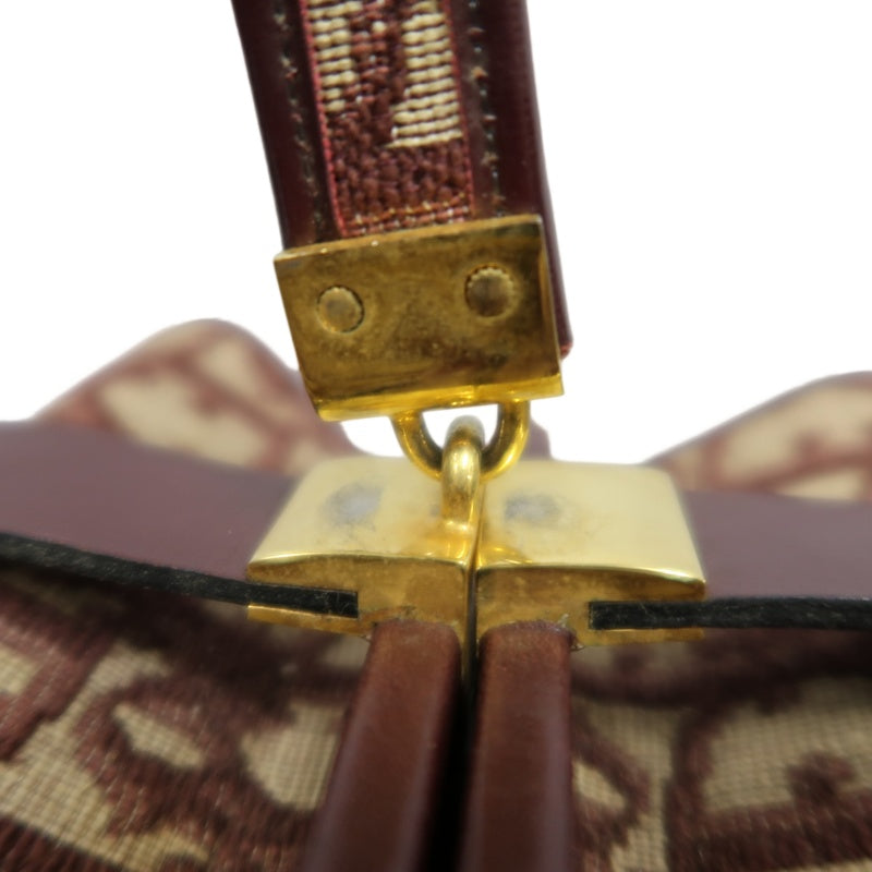 DIOR Trotter Monogram Canvas  Mini Boston Bag  Brown Gold Hardware
