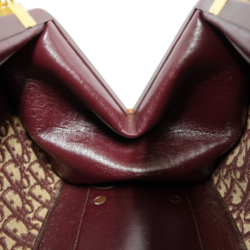 DIOR Trotter Monogram Canvas  Mini Boston Bag  Brown Gold Hardware
