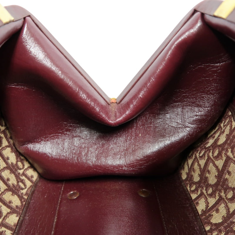 DIOR Trotter Monogram Canvas  Mini Boston Bag  Brown Gold Hardware