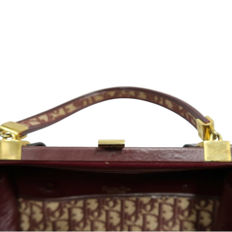 DIOR Trotter Monogram Canvas  Mini Boston Bag  Brown Gold Hardware