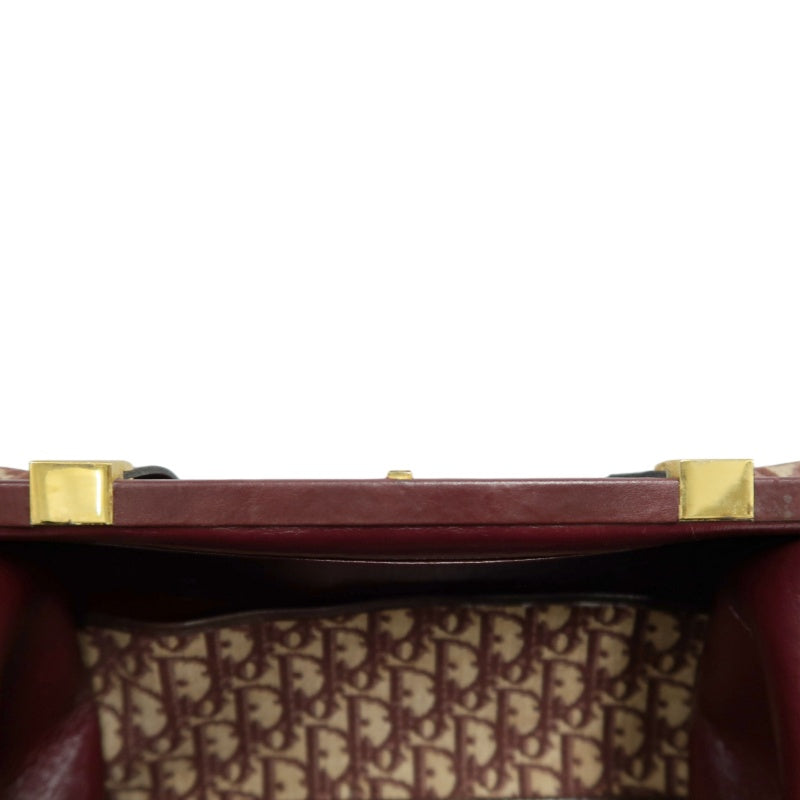 DIOR Trotter Monogram Canvas  Mini Boston Bag  Brown Gold Hardware