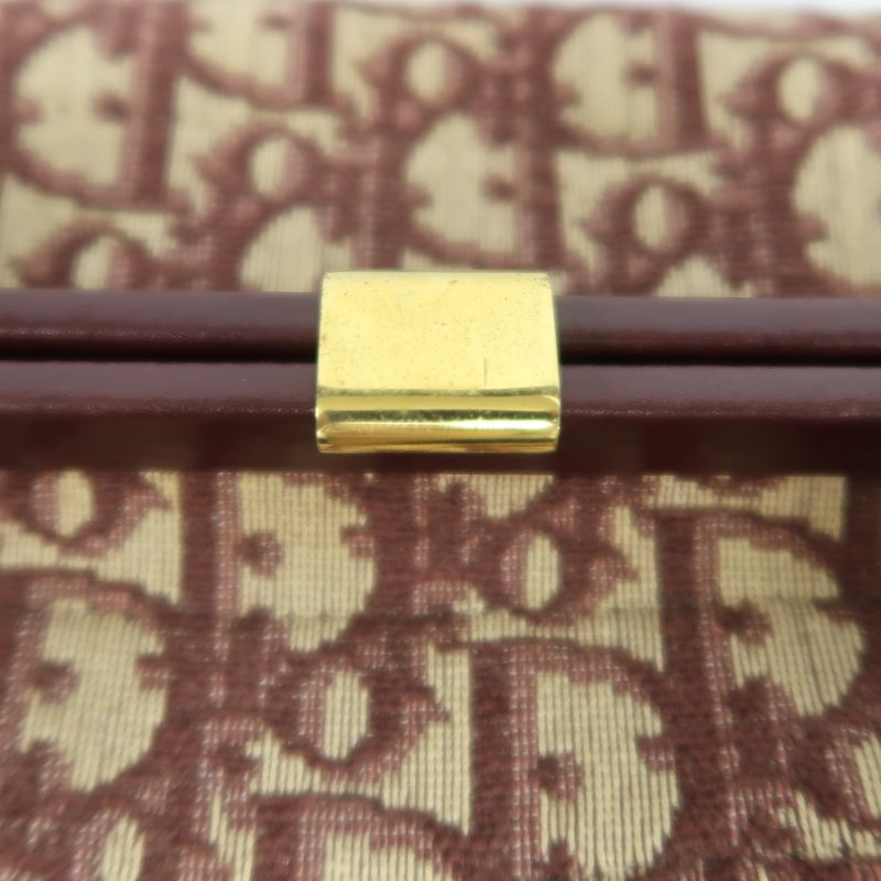 DIOR Trotter Monogram Canvas  Mini Boston Bag  Brown Gold Hardware
