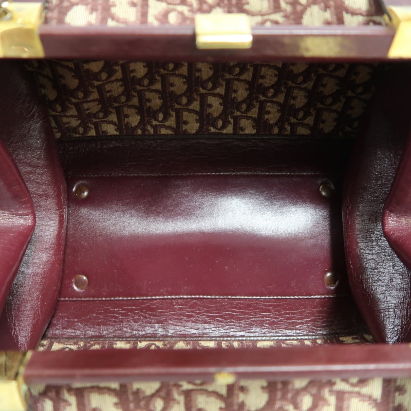DIOR Trotter Monogram Canvas  Mini Boston Bag  Brown Gold Hardware