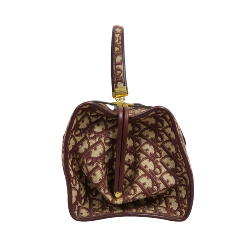 DIOR Trotter Monogram Canvas  Mini Boston Bag  Brown Gold Hardware