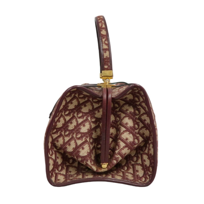 DIOR Trotter Monogram Canvas  Mini Boston Bag  Brown Gold Hardware