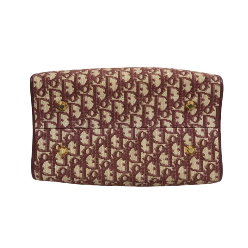 DIOR Trotter Monogram Canvas  Mini Boston Bag  Brown Gold Hardware