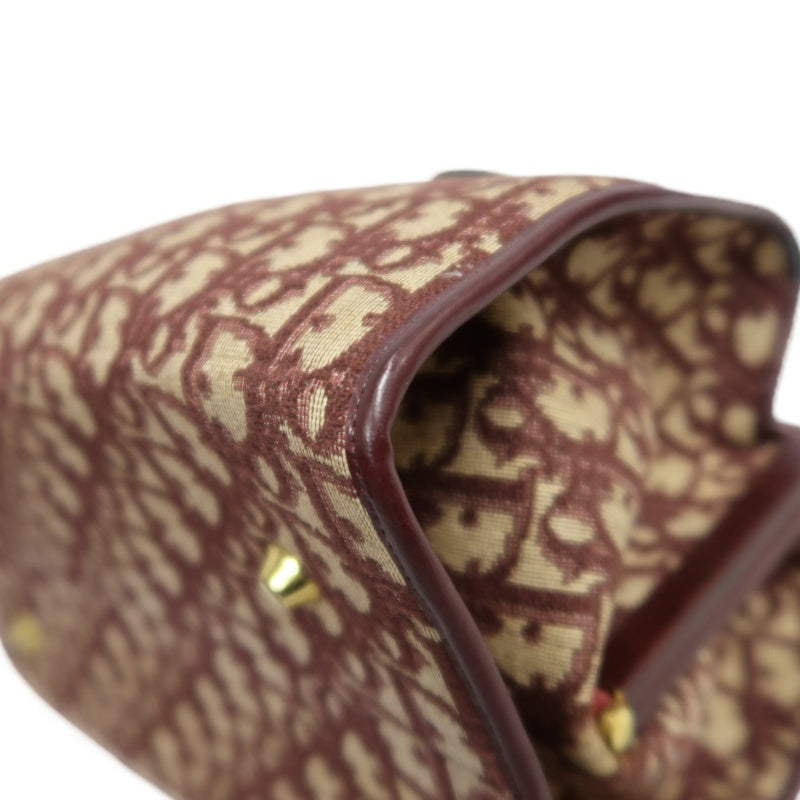 DIOR Trotter Monogram Canvas  Mini Boston Bag  Brown Gold Hardware