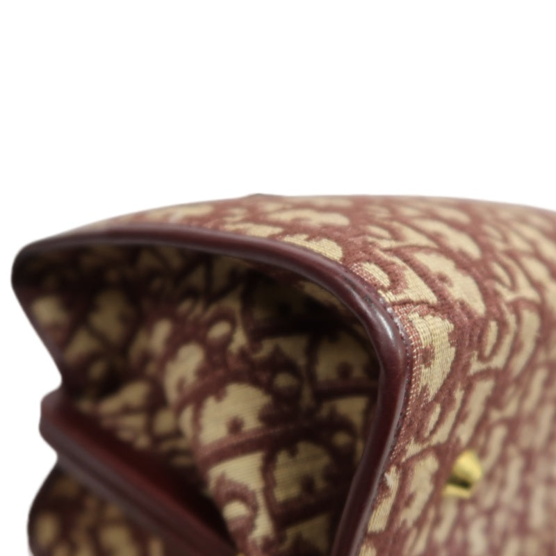DIOR Trotter Monogram Canvas  Mini Boston Bag  Brown Gold Hardware