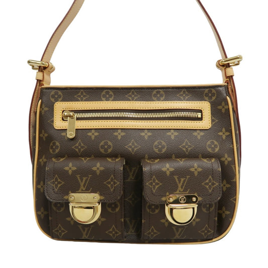 LOUIS VUITTON Monogram Hudson GM Shoulder Messenger Bag Brown Gold Hardware