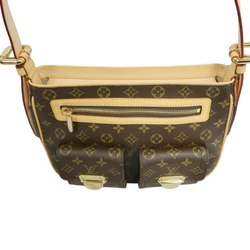 LOUIS VUITTON Monogram Hudson GM Shoulder Messenger Bag Brown Gold Hardware