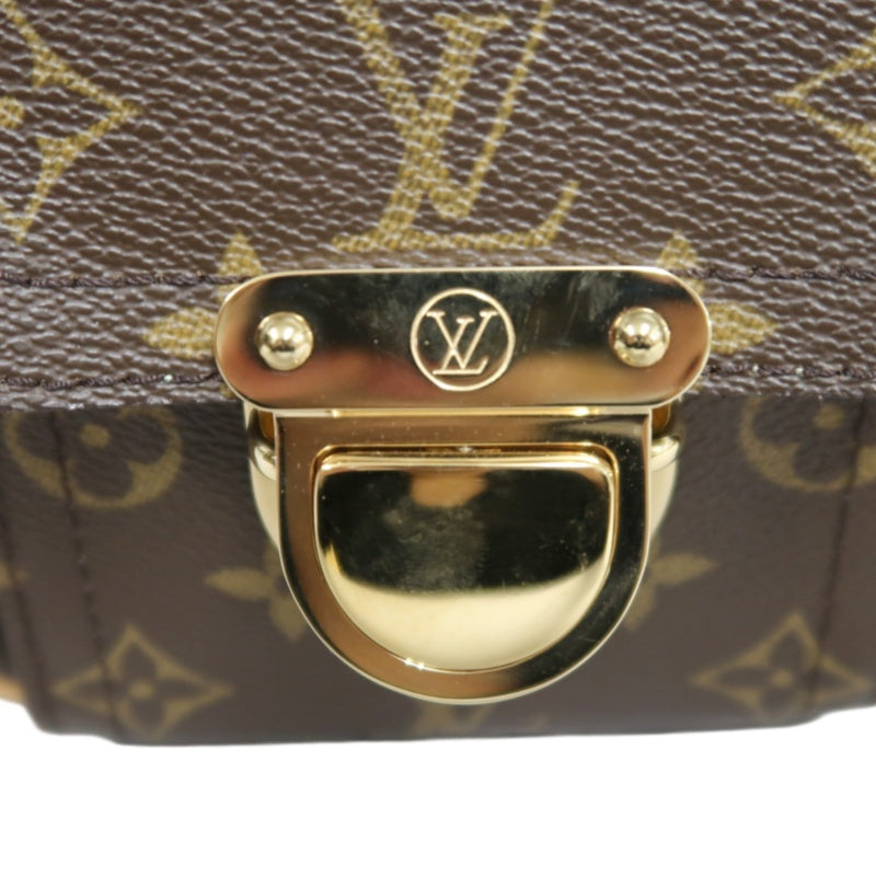 LOUIS VUITTON Monogram Hudson GM Shoulder Messenger Bag Brown Gold Hardware