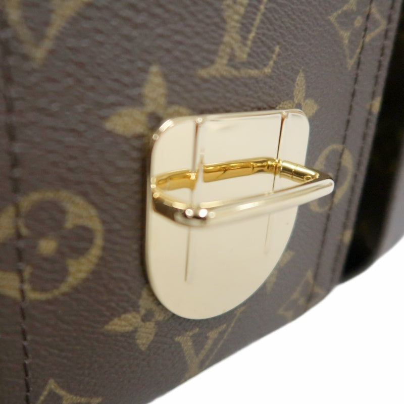 LOUIS VUITTON Monogram Hudson GM Shoulder Messenger Bag Brown Gold Hardware