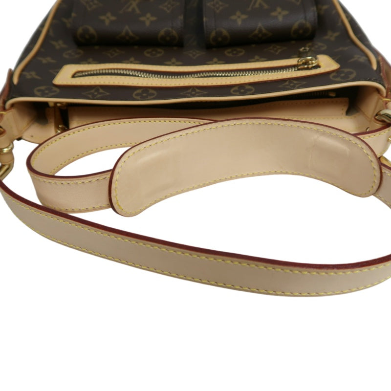 LOUIS VUITTON Monogram Hudson GM Shoulder Messenger Bag Brown Gold Hardware