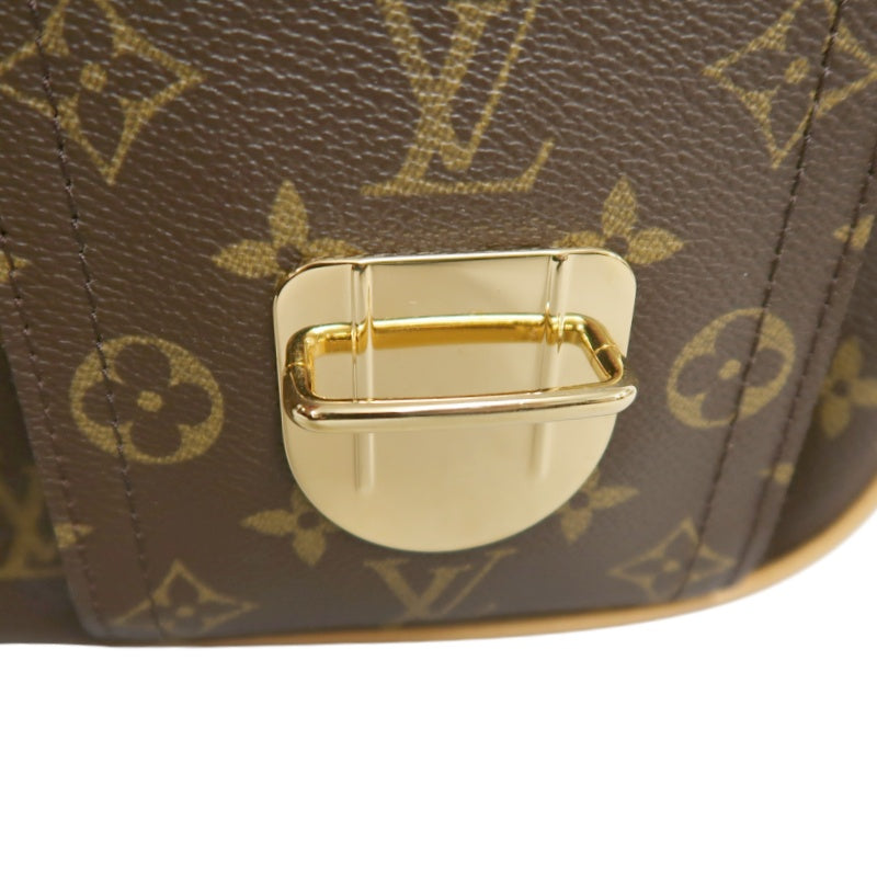 LOUIS VUITTON Monogram Hudson GM Shoulder Messenger Bag Brown Gold Hardware